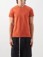 Rick Owens - Panelled Cotton-jersey T-shirt - Mens - Orange