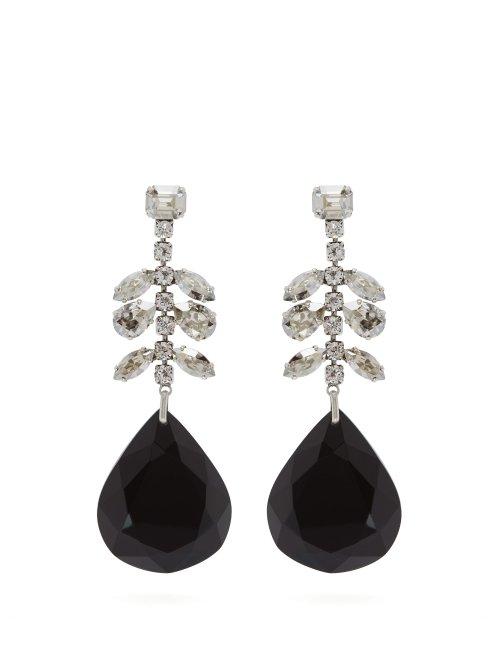 Matchesfashion.com Isabel Marant - Crystal Embellished Drop Earrings - Womens - Black