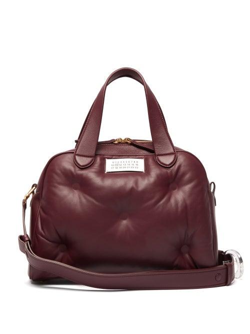 Matchesfashion.com Maison Margiela - Glam Slam Medium Leather Bowling Bag - Womens - Burgundy