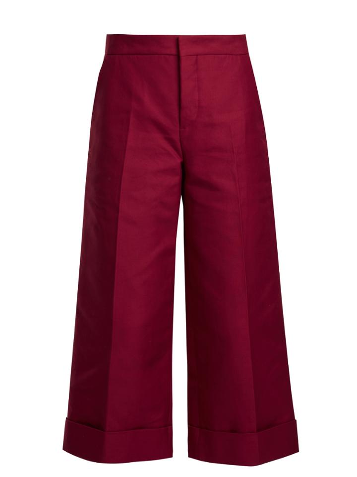 Marni Wide-leg Cotton Cropped Trousers