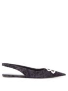 Matchesfashion.com Balenciaga - Bb Logo Velvet Slingback Pumps - Womens - Black