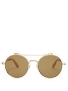 Matchesfashion.com Givenchy - Round Frame Metal Sunglasses - Womens - Gold