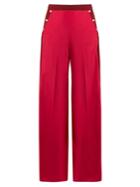 Valentino High-rise Wide-leg Crepe De Chine Trousers