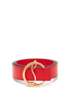 Matchesfashion.com Christian Louboutin - Monogram-buckle Leather Belt - Womens - Red