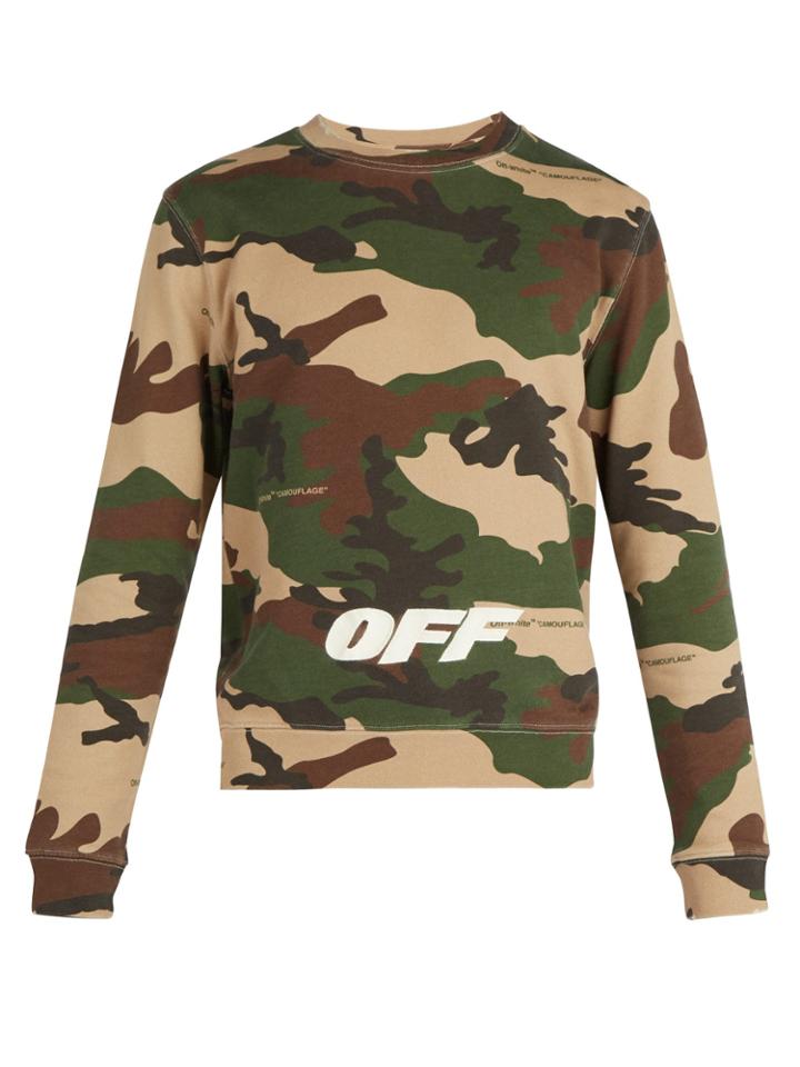 Off-white Camouflage-print Crew-neck Sweatshirt