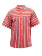 Erdem - Philip Striped Linen And Cotton-blend Shirt - Mens - Red