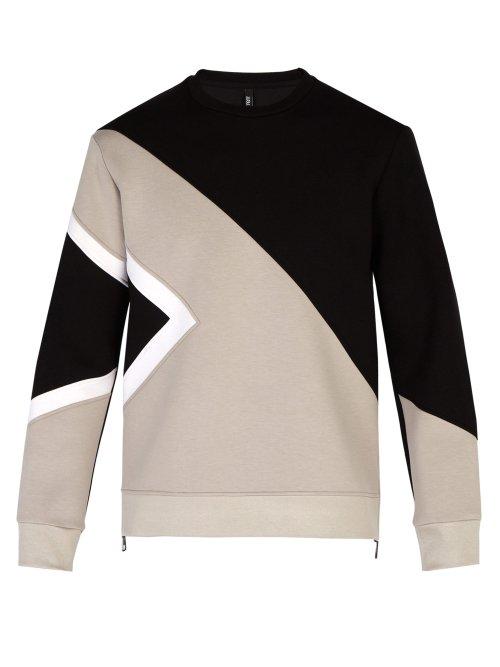 Matchesfashion.com Neil Barrett - Modernist Panelled Bonded Jersey Sweatshirt - Mens - Black Multi