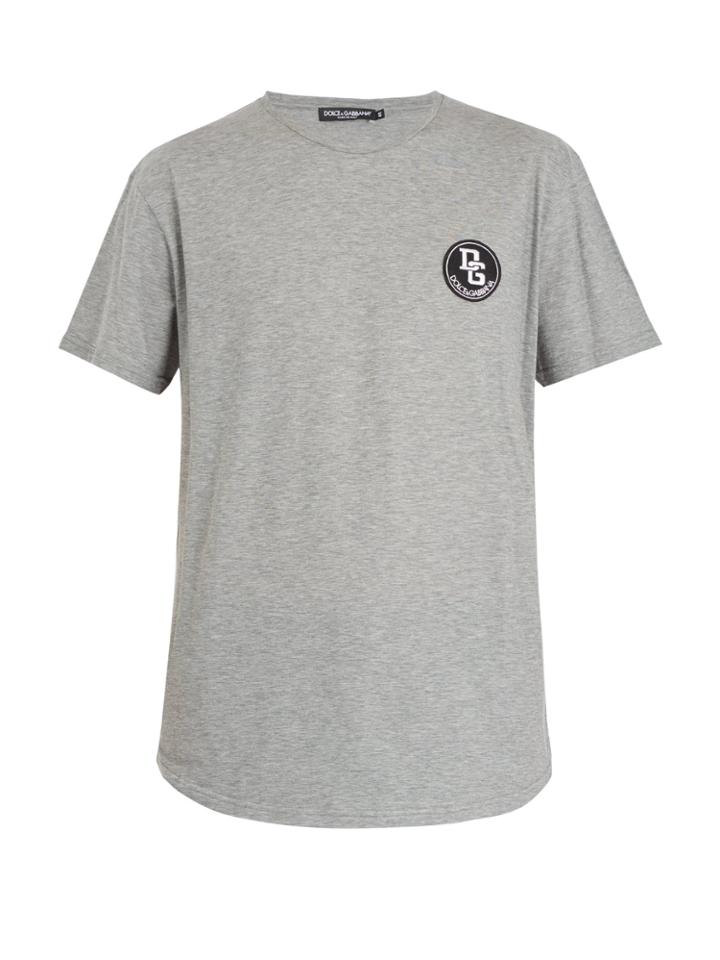 Dolce & Gabbana Logo-patch Cotton-jersey T-shirt