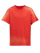 Matchesfashion.com Martine Rose - Doubled Bleach Effect Cotton T Shirt - Mens - Red