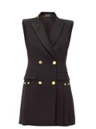Matchesfashion.com Versace - Double-breasted Crepe Tuxedo Mini Dress - Womens - Black