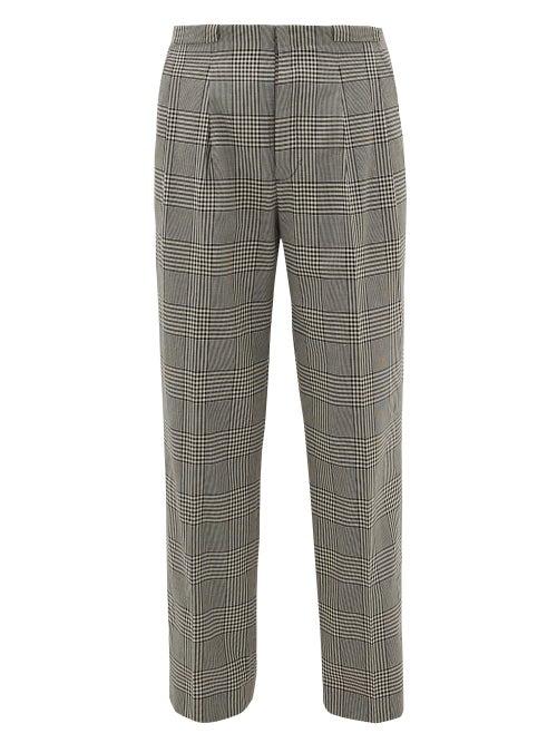 Matchesfashion.com King & Tuckfield - Grant Checked Straight-leg Cotton Trousers - Mens - Grey