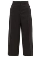 Matchesfashion.com Marni - Contrast Stitch Cropped Wool Trousers - Womens - Black