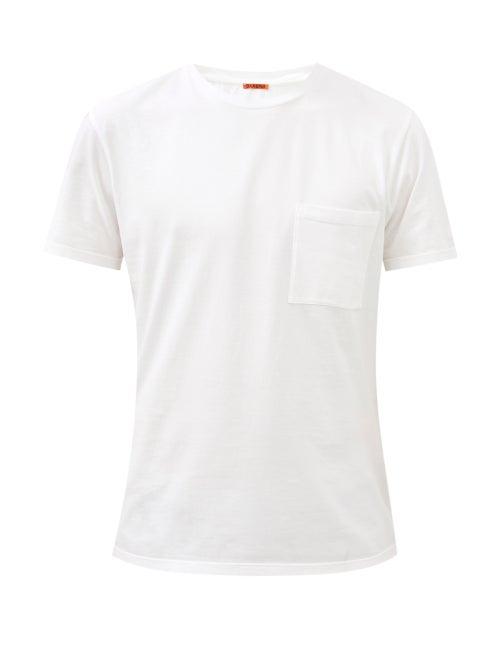 Mens Rtw Barena Venezia - Giro Patch-pocket Cotton-jersey T-shirt - Mens - White