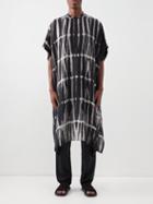 Delos - Nero Shibori-dyed Silk-habotai Tunic - Mens - Black Multi