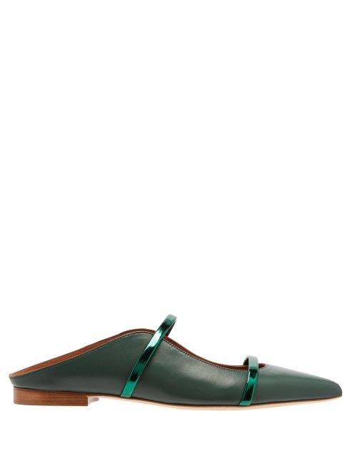 Matchesfashion.com Malone Souliers By Roy Luwolt - Maureen Leather Flats - Womens - Green Multi