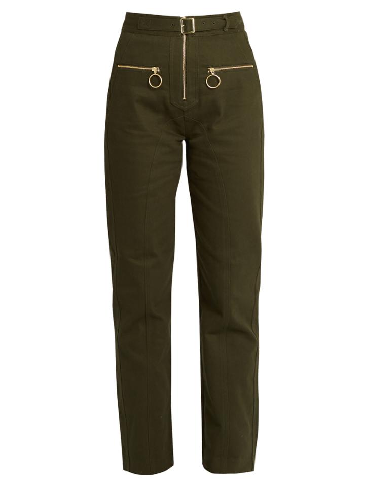 Self-portrait Utility Zip-front Twill Trousers