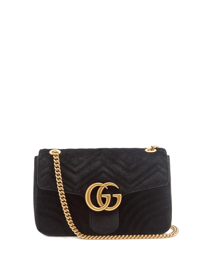 Gucci Gg Marmont Medium Quilted-velvet Cross-body Bag