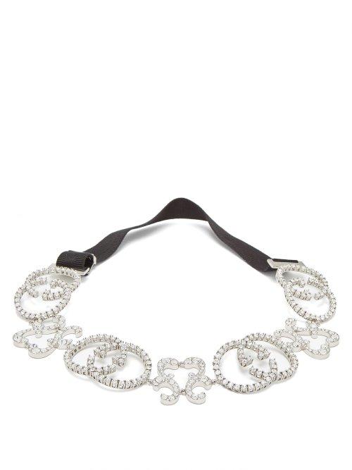 Matchesfashion.com Gucci - Gg Pave Crystal Headband - Womens - Crystal