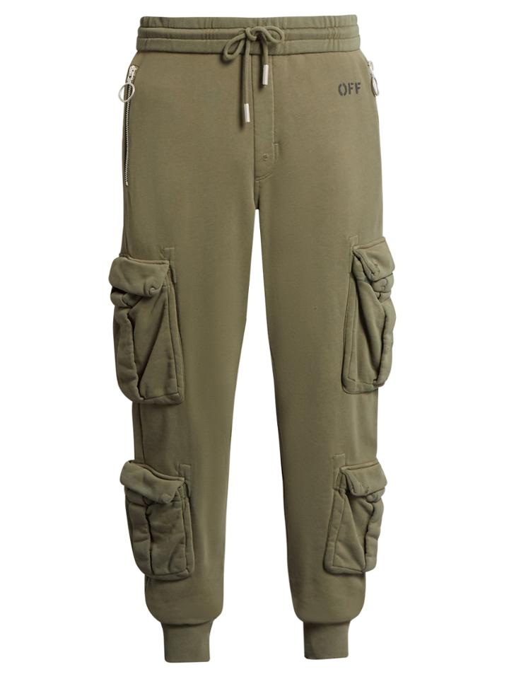 Off-white Distressed Cargo Cotton-jersey Track Pants