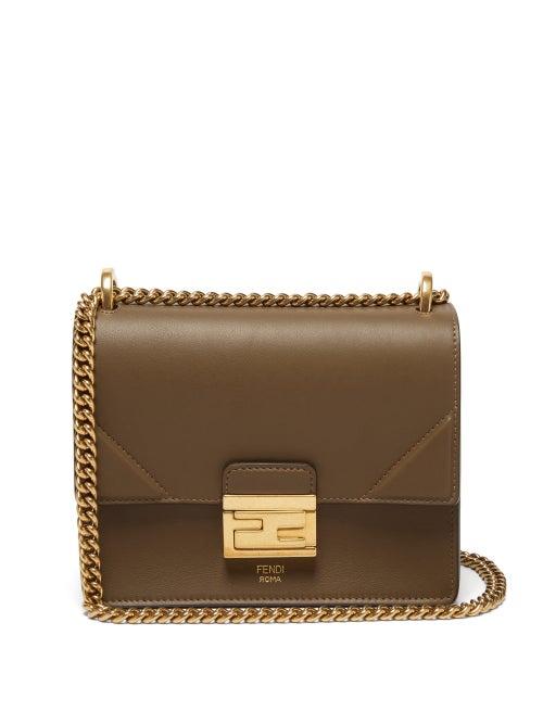 Matchesfashion.com Fendi - Kan U Mini Leather Cross-body Bag - Womens - Khaki