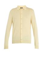 Matchesfashion.com Prada - Long Sleeve Perforated Knit Top - Mens - Yellow