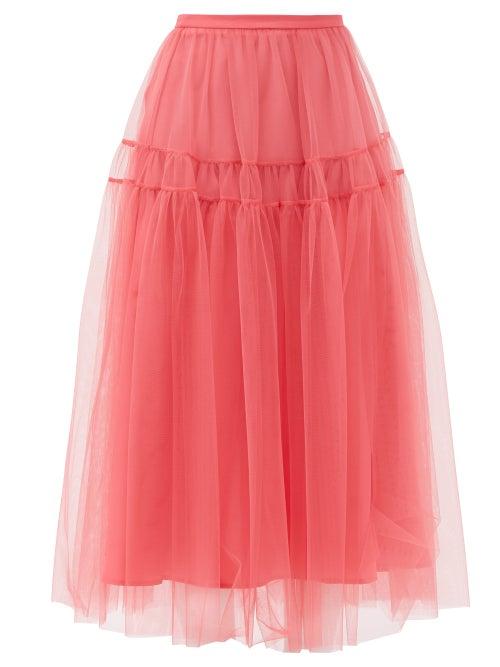 Matchesfashion.com Molly Goddard - Lottie Tiered Tulle Skirt - Womens - Pink