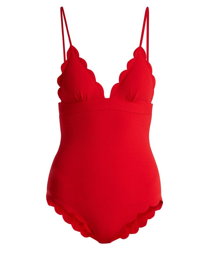 Marysia Swim Santa Clara Scallop-edged Swimsuit