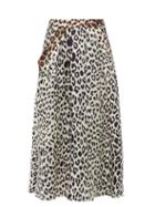 Matchesfashion.com La Prestic Ouiston - Burty Leopard-print Silk-twill Midi Skirt - Womens - Leopard