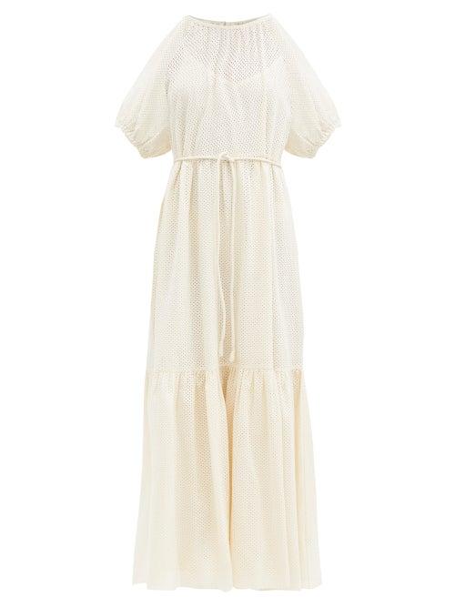 Matchesfashion.com Apiece Apart - Simone Broderie-anglaise Cotton Dress - Womens - Cream
