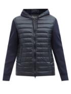 Herno - Hooded Jersey And Quilted Down Jacket - Mens - Navy