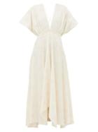 Matchesfashion.com Mes Demoiselles - Ophidis Floral-embroidered Cotton Maxi Dress - Womens - Cream