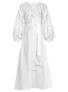 Vita Kin Macedonia Embroidered Linen Midi Dress
