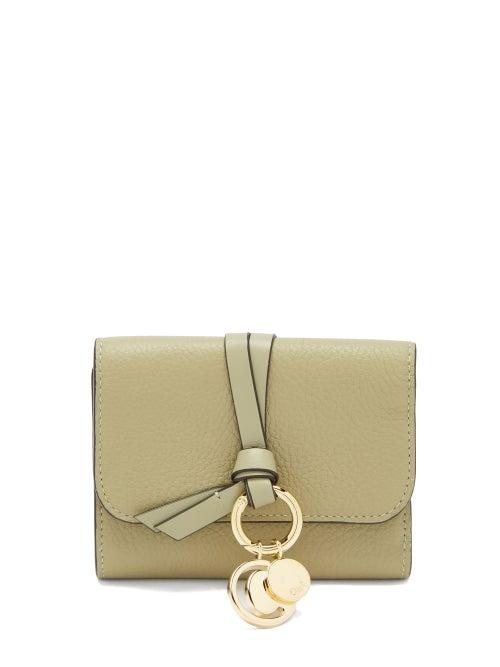 Matchesfashion.com Chlo - Alphabet Grained-leather Wallet - Womens - Khaki