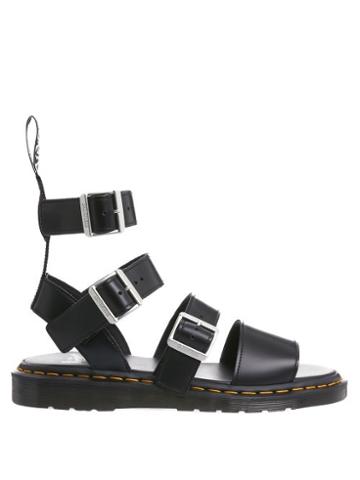 Mens Shoes Rick Owens X Dr. Martens - Gryphon Buckled Leather Gladiator Sandals - Mens - Black
