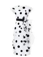 Matchesfashion.com Carolina Herrera - Bow-trim Flocked Polka-dot Tulle Dress - Womens - White Black