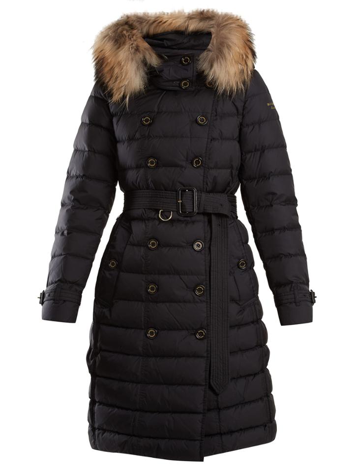 Burberry Dalmerton Fur-trimmed Quilted Down Coat