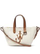 Matchesfashion.com Jw Anderson - Belt Mini Logo-embroidered Canvas Tote Bag - Womens - Beige Multi