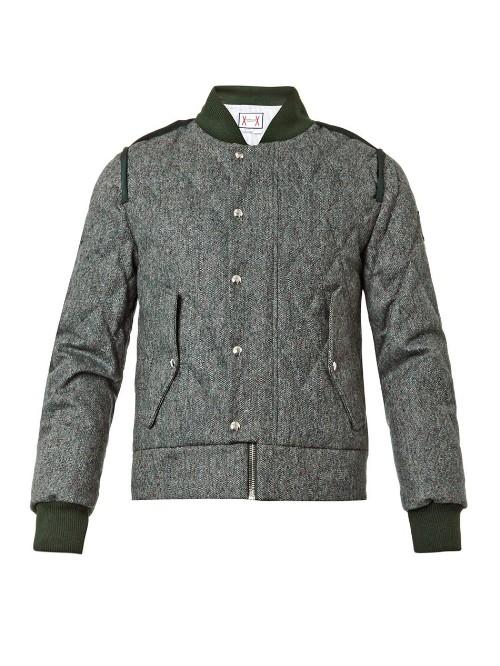 Moncler Gamme Bleu Donegal-wool Down Bomber Jacket