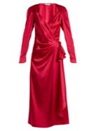 Attico Pat Sweetheart-neck Asymmetric Satin Dress