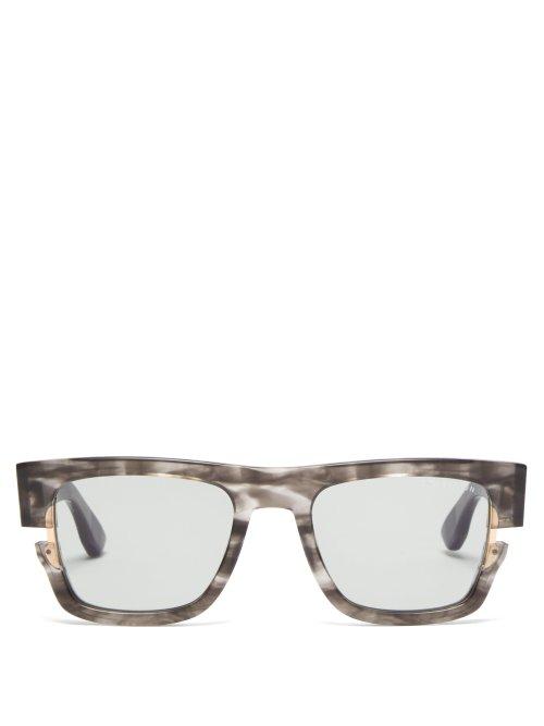 Matchesfashion.com Dita Eyewear - Sekton Square Frame Acetate Sunglasses - Mens - Grey Multi