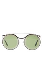 Matchesfashion.com Marni - Calder Round Frame Sunglasses - Womens - Green Multi