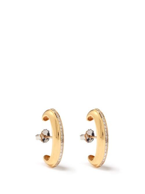 Ladies Fine Jewellery Nadine Aysoy - Le Cercle Diamond & 18kt Gold Earrings - Womens - Yellow Gold