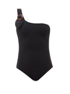 Ladies Beachwear Zimmermann - Teddy Buckle One-shoulder Swimsuit - Womens - Black