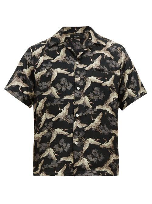 Matchesfashion.com Amiri - Crane Silk Shirt - Mens - Black Multi