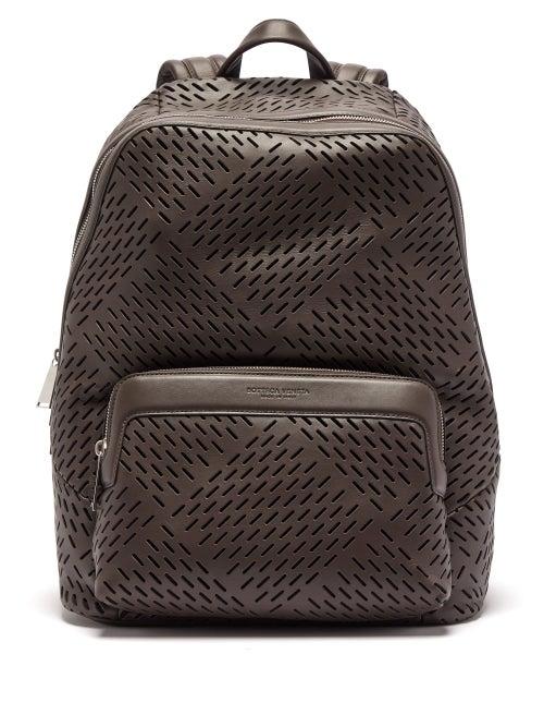 Matchesfashion.com Bottega Veneta - Zaino Perforated Leather Backpack - Mens - Brown