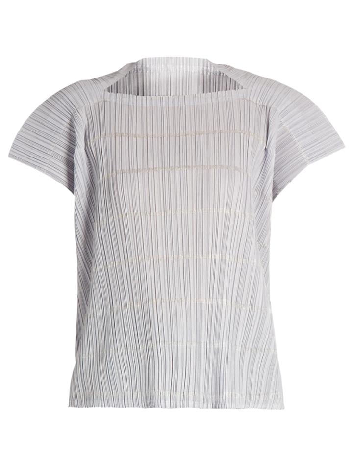 Pleats Please Issey Miyake Pata Pata Capped-sleeve Pleated Top