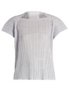 Pleats Please Issey Miyake Pata Pata Capped-sleeve Pleated Top