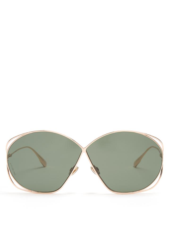 Dior Stellaire2 Oversized Metal Sunglasses