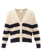 Matchesfashion.com Allude - Striped Wool-blend Cardigan - Womens - Black Stripe