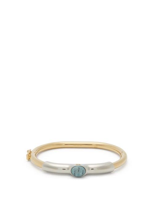 Matchesfashion.com Chlo - Stone Embellished Two Tone Bangle - Womens - Gold